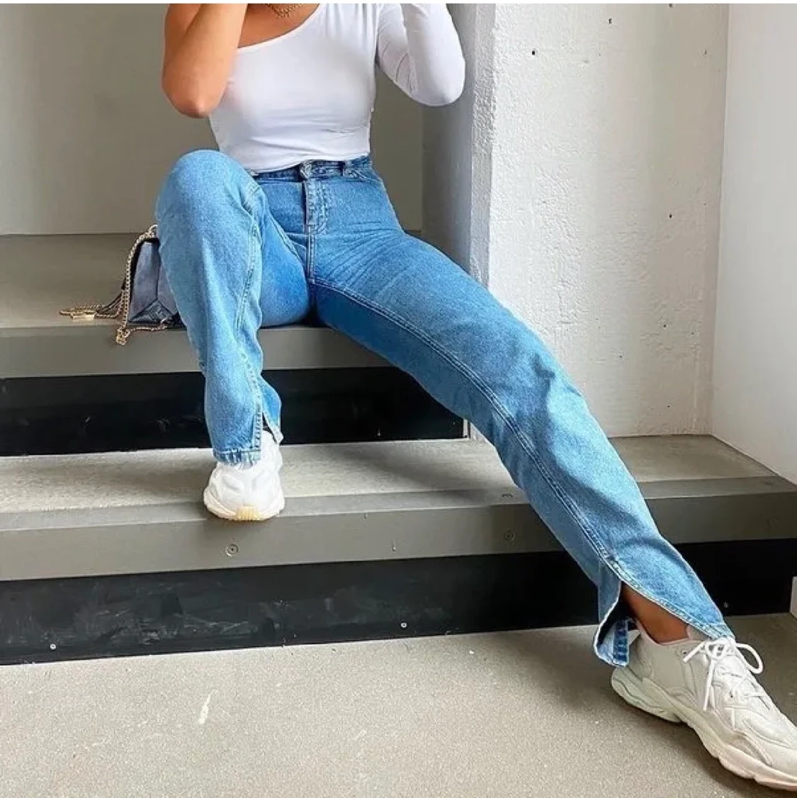 Jeans med slits - 90