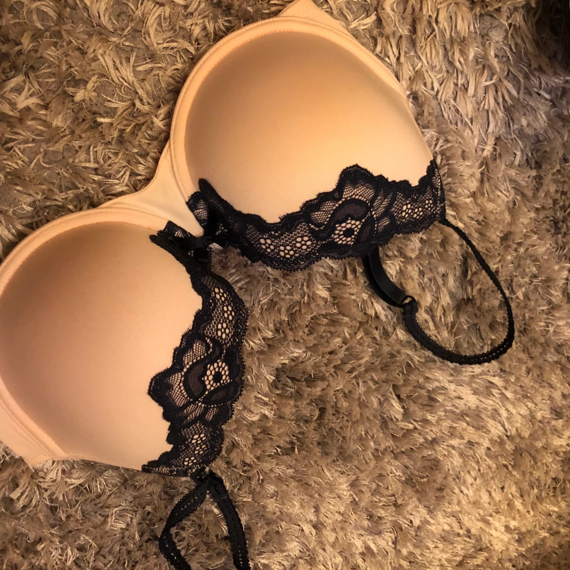 Bh rosa med blå spets