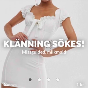  - SÖKER DENNA KLÄNNING! Missguided, milkmaid-modell🌹  Storlek XS-S