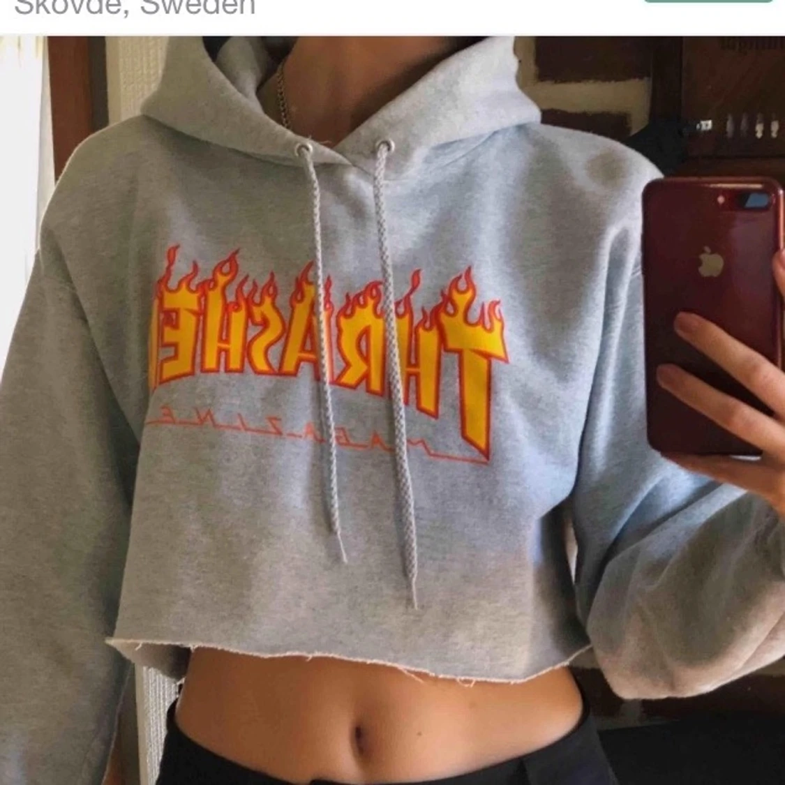 Thrasher croppad hoodie - 90