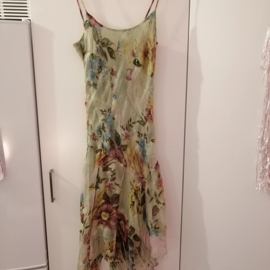 Grön blommig mesh klänning - 91