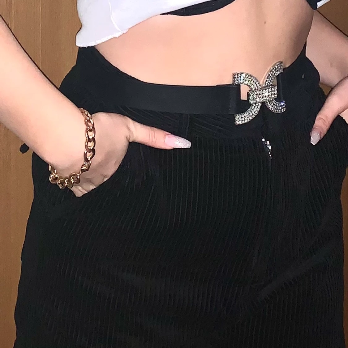 Manschetter byxor, mörkbrun