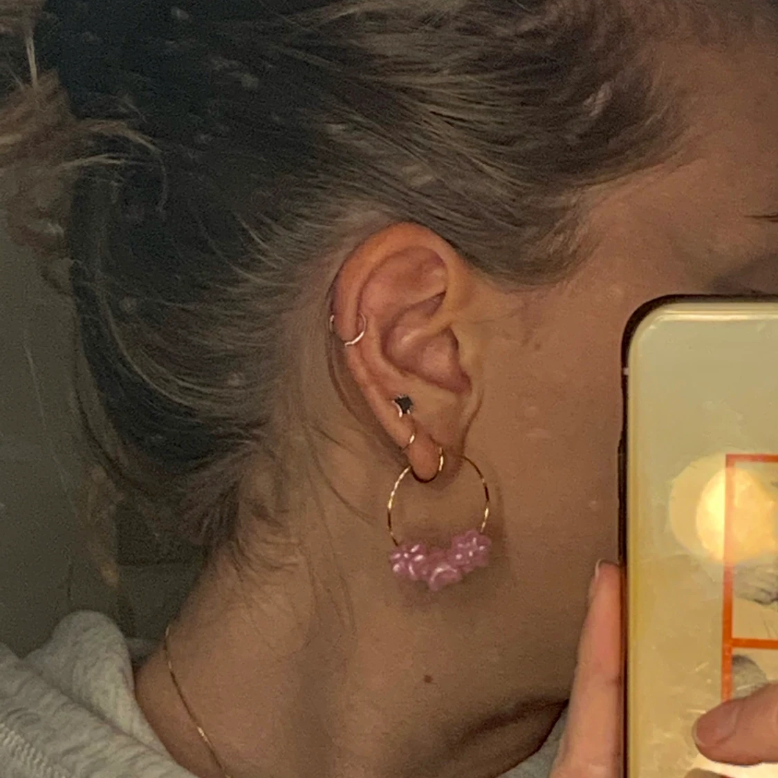 Jättefina rosa/ guld örhängen💕 - 91