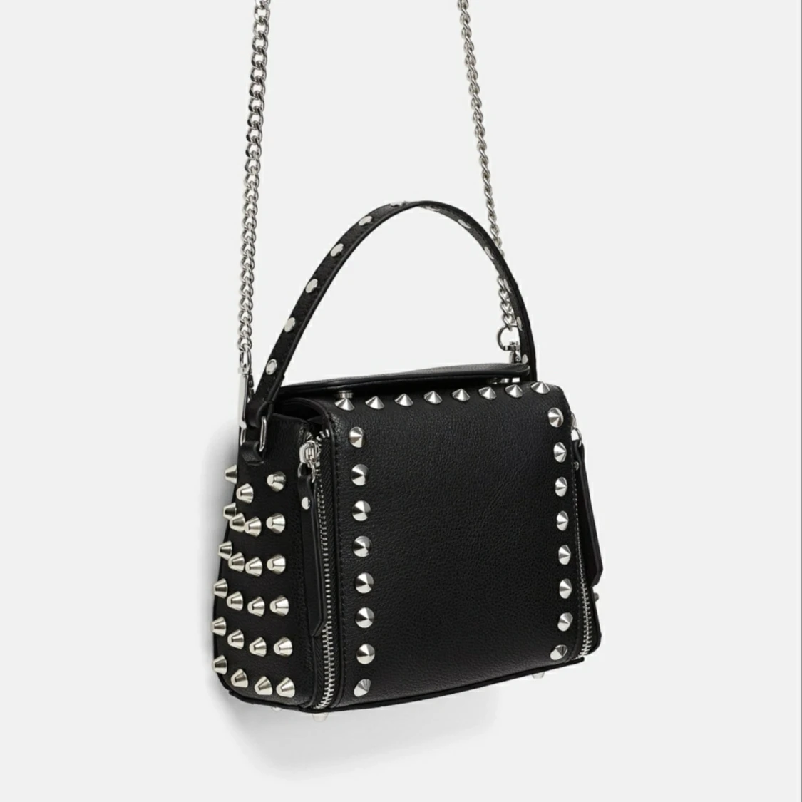 Zara black bag with silver details super cool😍not availble in stores