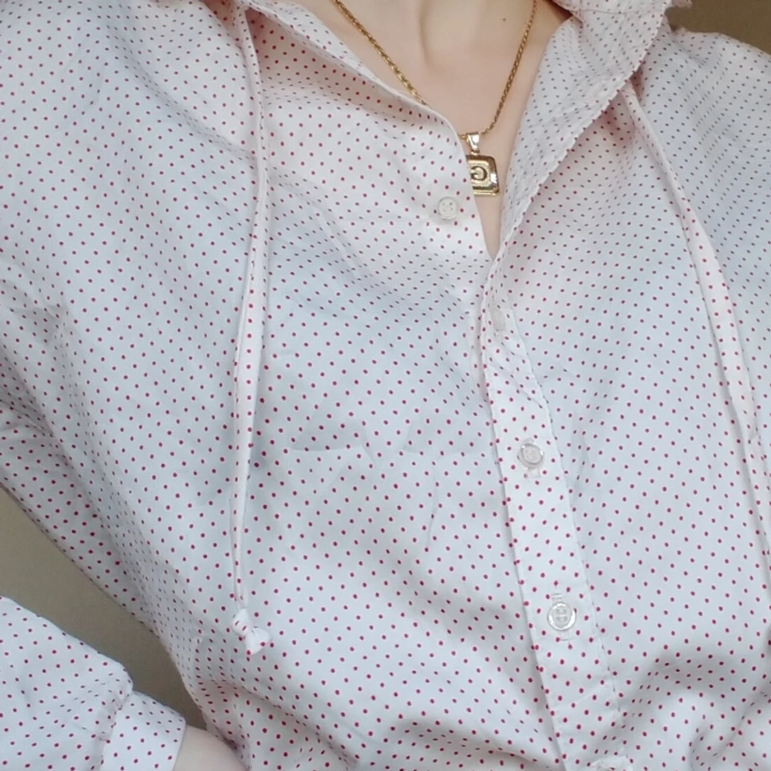 Polka Dot Vintage Tie Up Blouse 💞 - 91