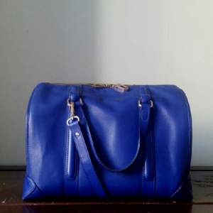 Blue Zara bowling handbag