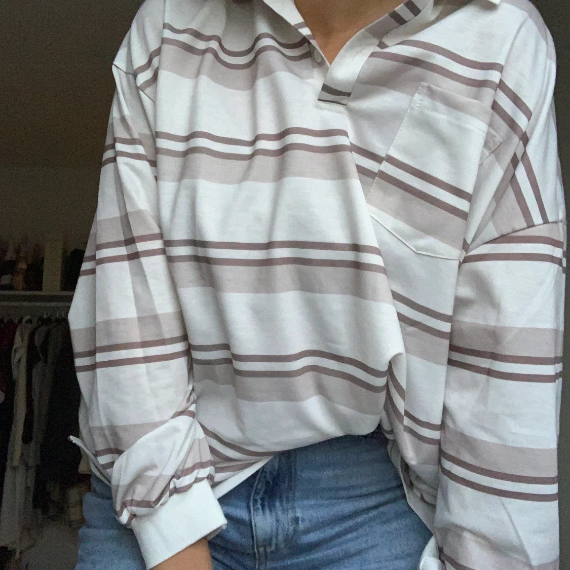 Oersized tröja med krage - 90