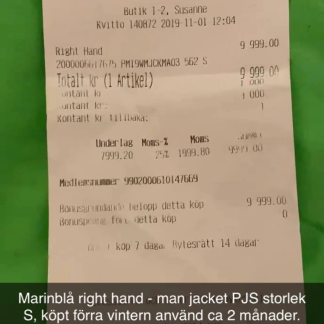 Parajumper storlek S, marinblå. - 91