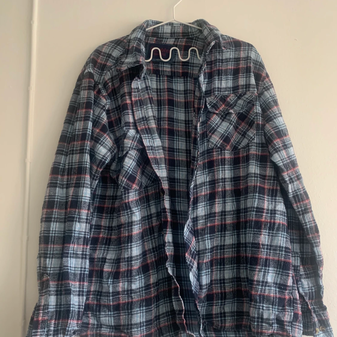 Oversized flannel skjorta