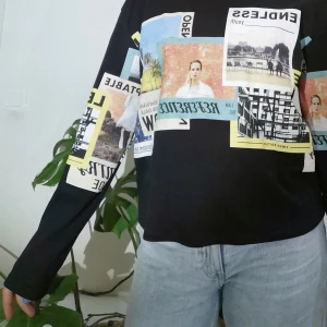 Zara sweatshirt - En svart mönstrad sweatshirt I storlek M🌻🌻 frakt tillkommer