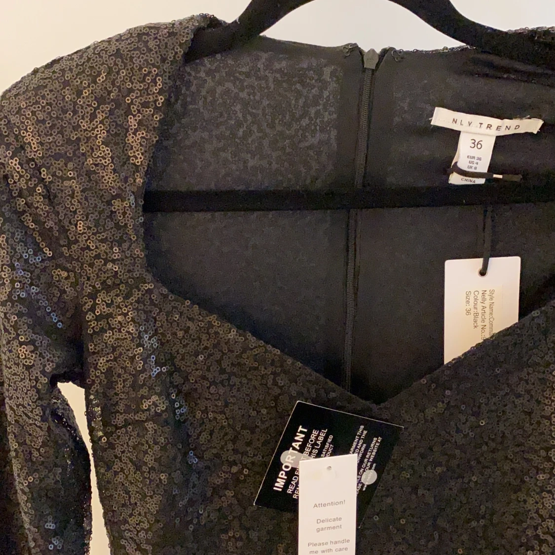 Sequin dress mattsvart - 91