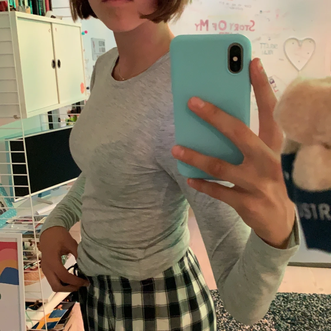 Grå långärmad tröja - 90