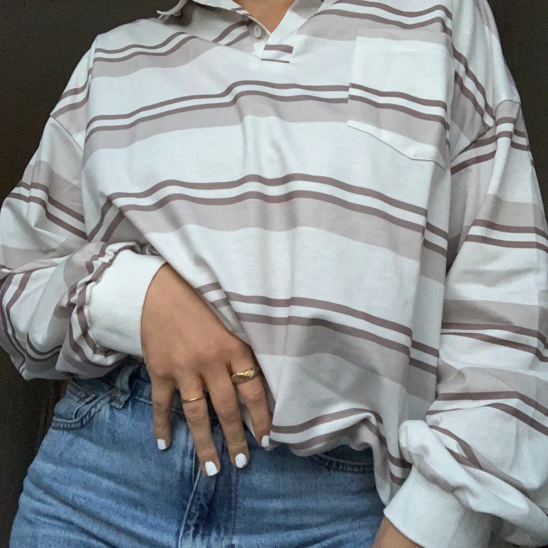 Oersized tröja med krage