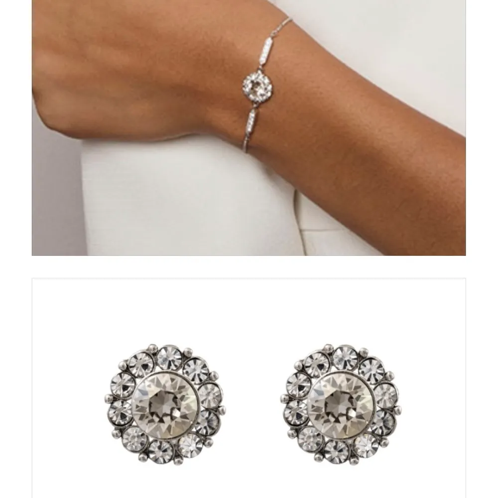 Lily and Rose armband och örhängen i modellen Miss Sofia crystal, silver. Armband + örhängen för 220kr, eller separat örhängen/armband för 130kr! Aldrig använda. . Accessoarer.