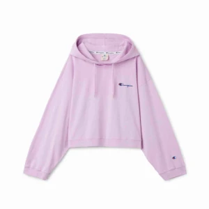  - Croppad hoodie i rosa/ljuslila från Champions samarbete med Weekday 2018
