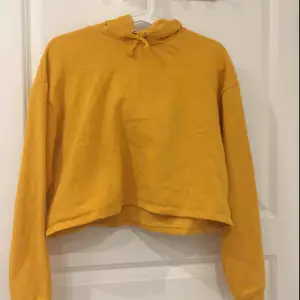 Croptop hoodie. Sitter snyggt oversized på mig som har XS/S. Väldigt mysig, materialet är skönt. 