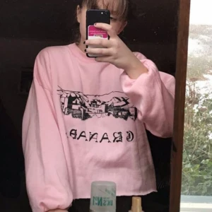  - En babyrosa tjocktröja som är otroligt mjuk och varm inuti. Den av avklippt av mig.