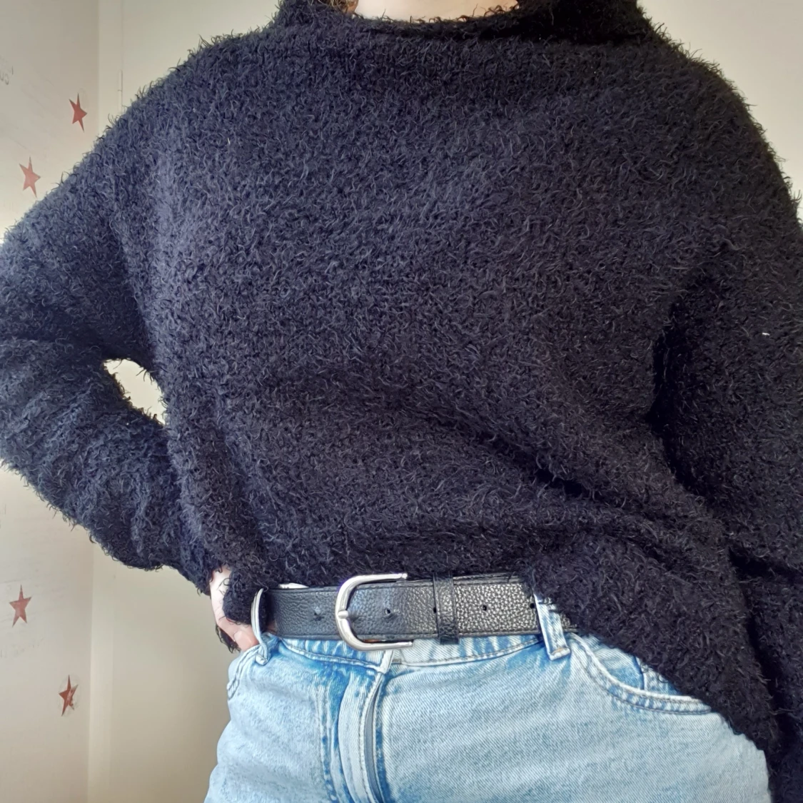 Mysig stickad tröja stl M