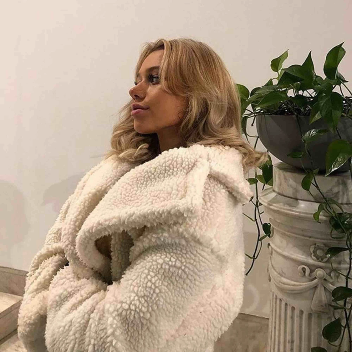 Beige teddyjacka strl S/M