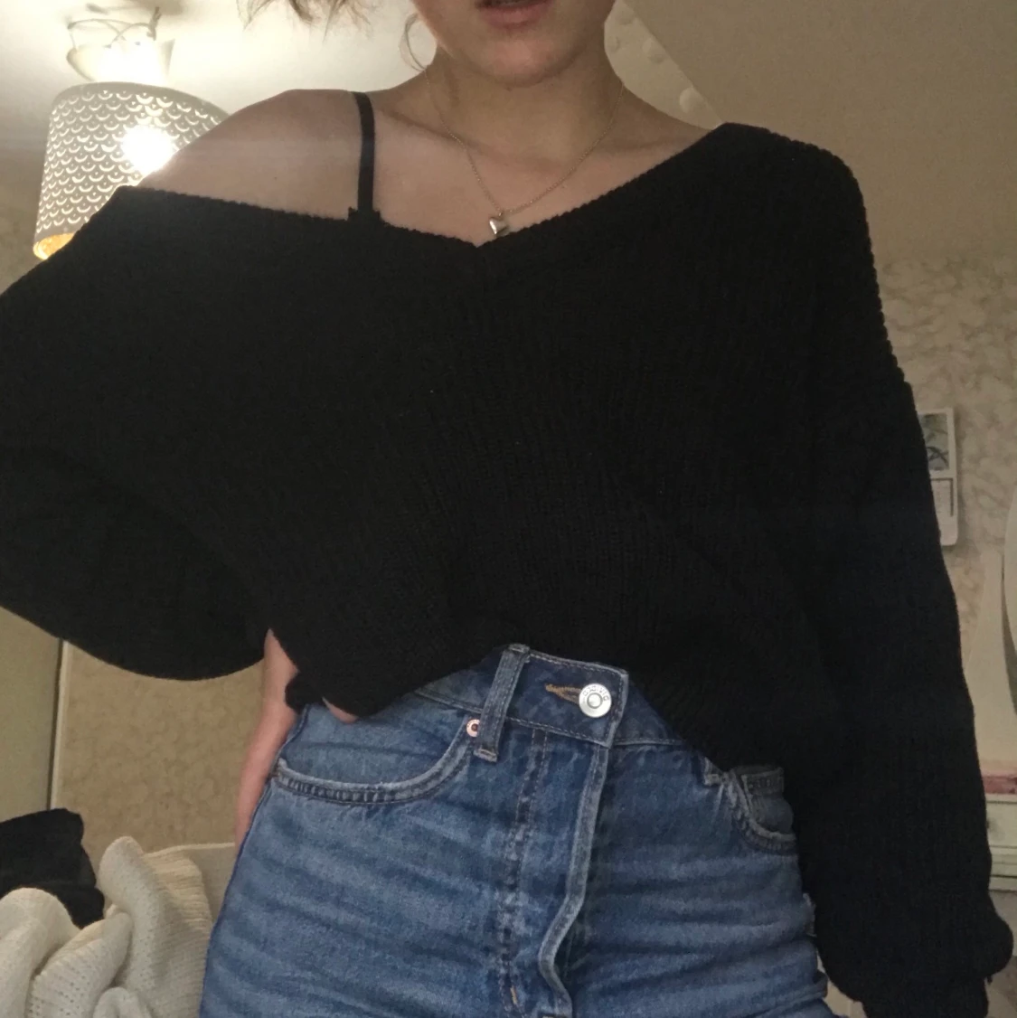 Svart stickad tröja 