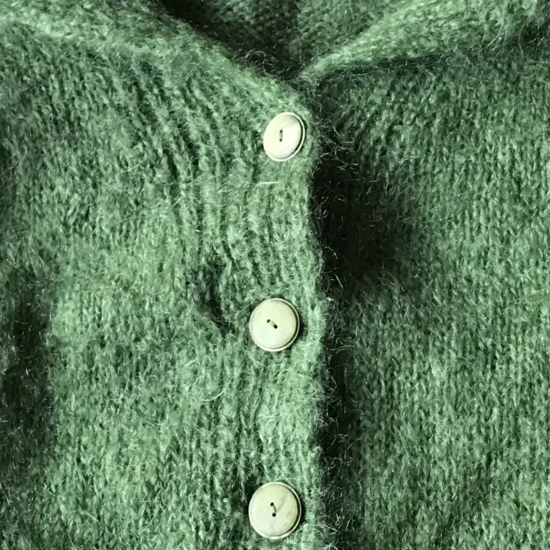 Grön stickad vintage kofta  - 90