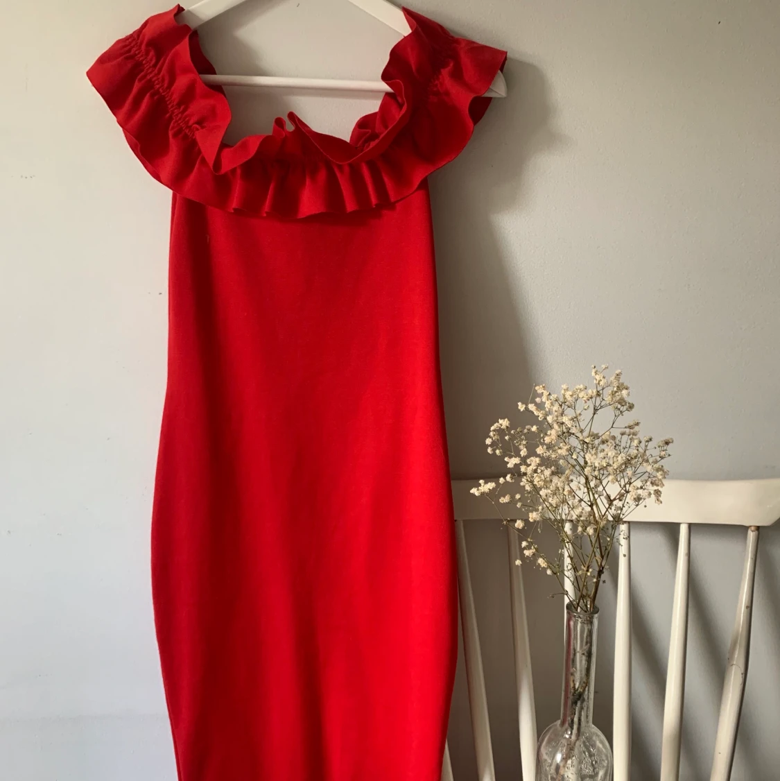 Röd kort tight klänning från Zara, S - 90