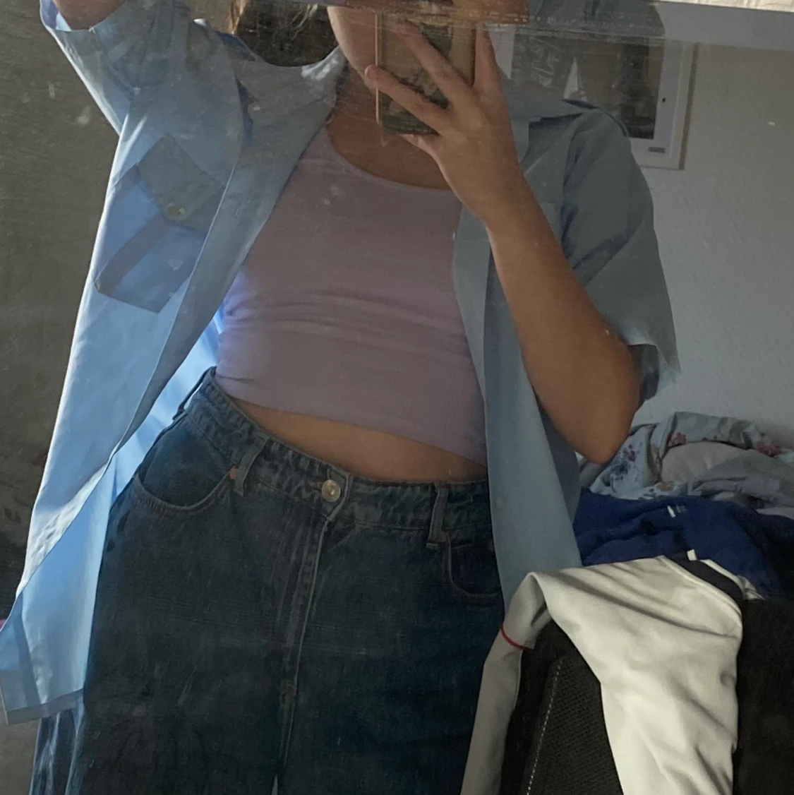 En blå skjorta i strl L - 91