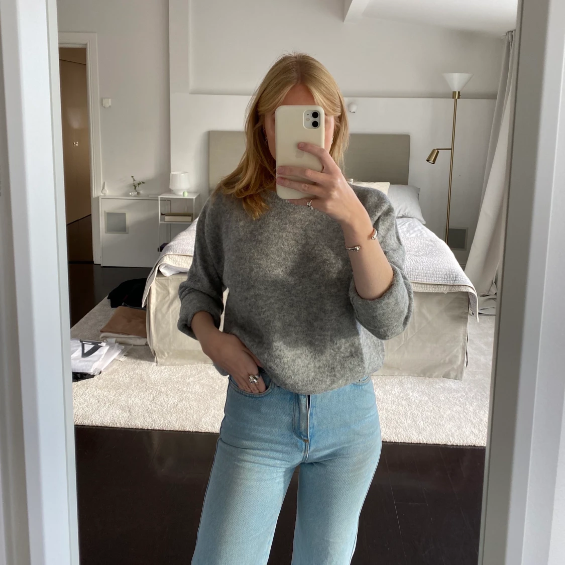 Carin Wester grå stickad tröja storlek S