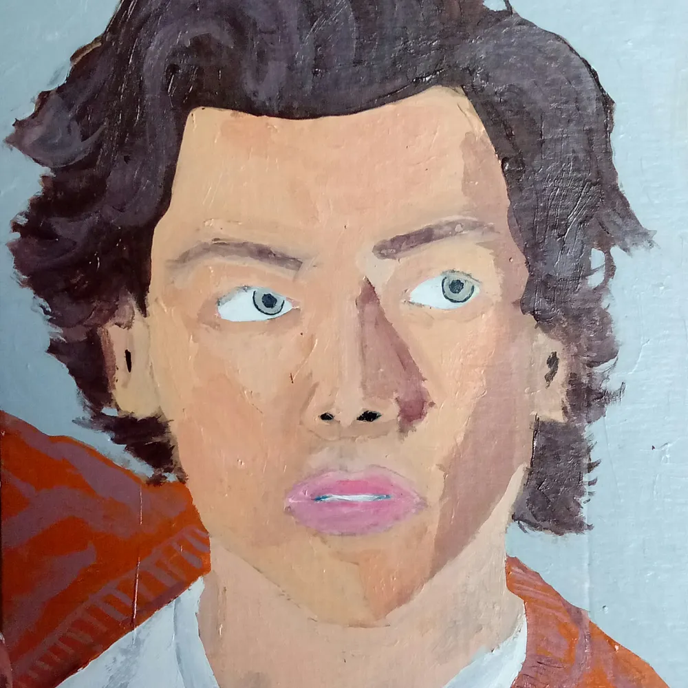 En bild på Harry Styles som jag själva har målat, uppskattas om någon köpte! 100kr exklusive frakt 💕💫. Övrigt.
