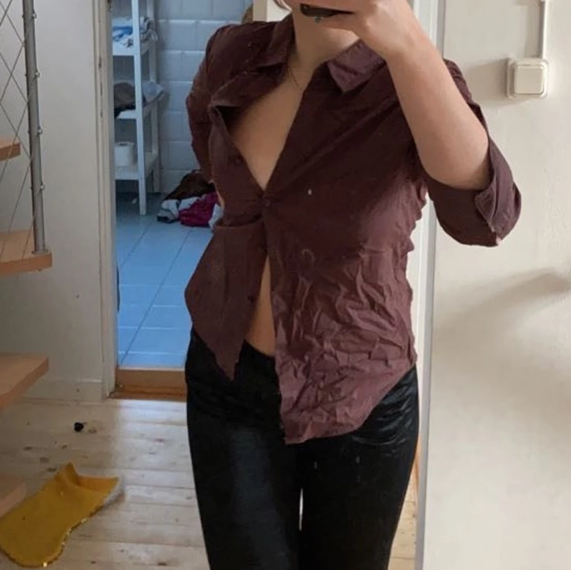 Brun vintage skjorta - 90