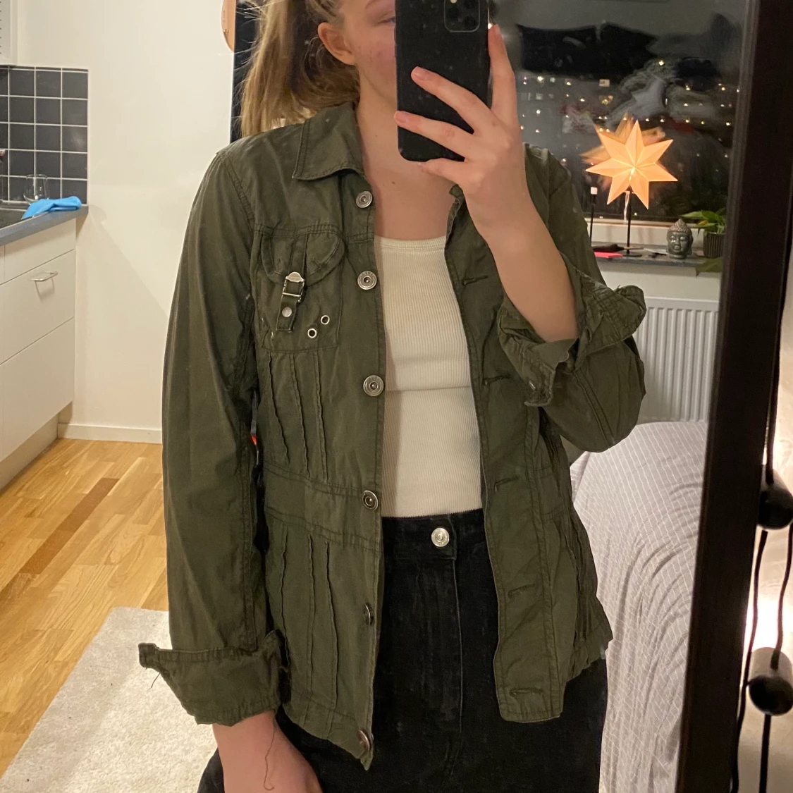 militärgrön jacka - 90
