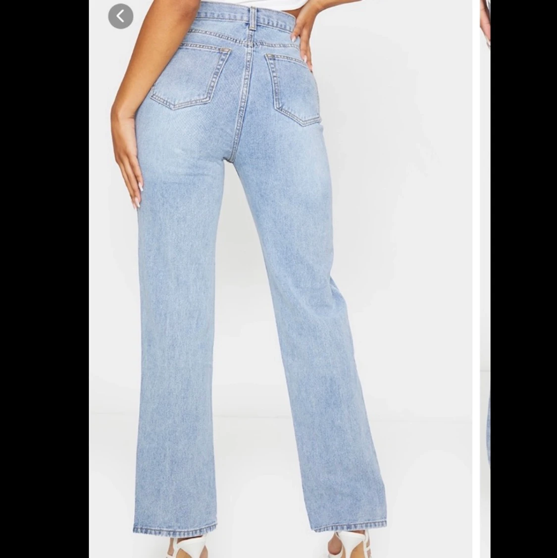 Straight jeans med slit - 90