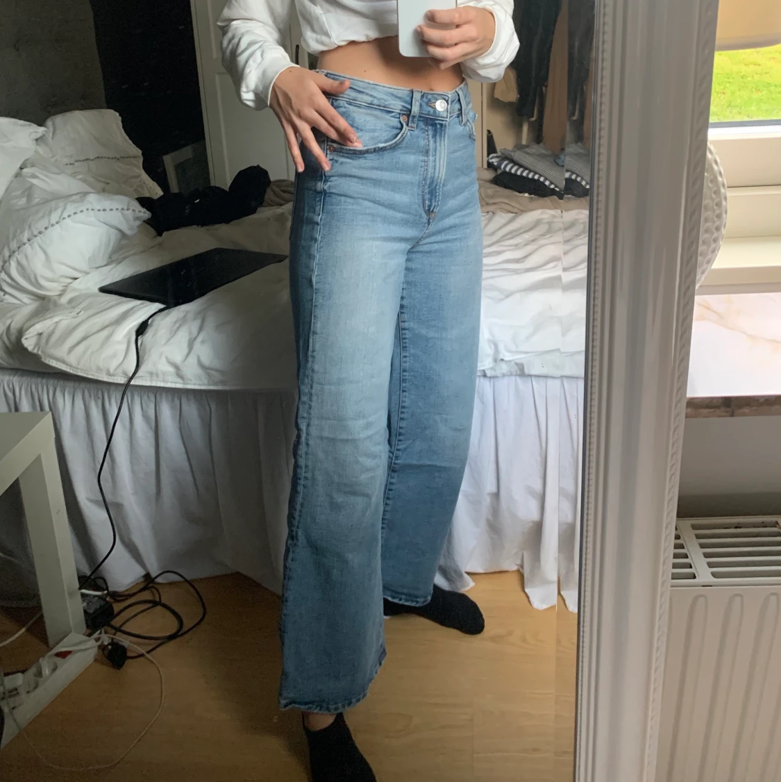 Wide high waist jeans - 90