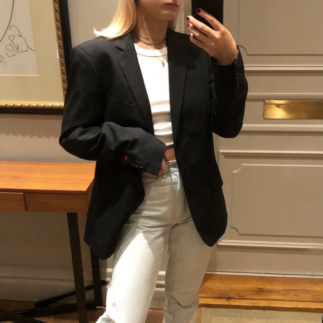 Pinstriped ull kavaj