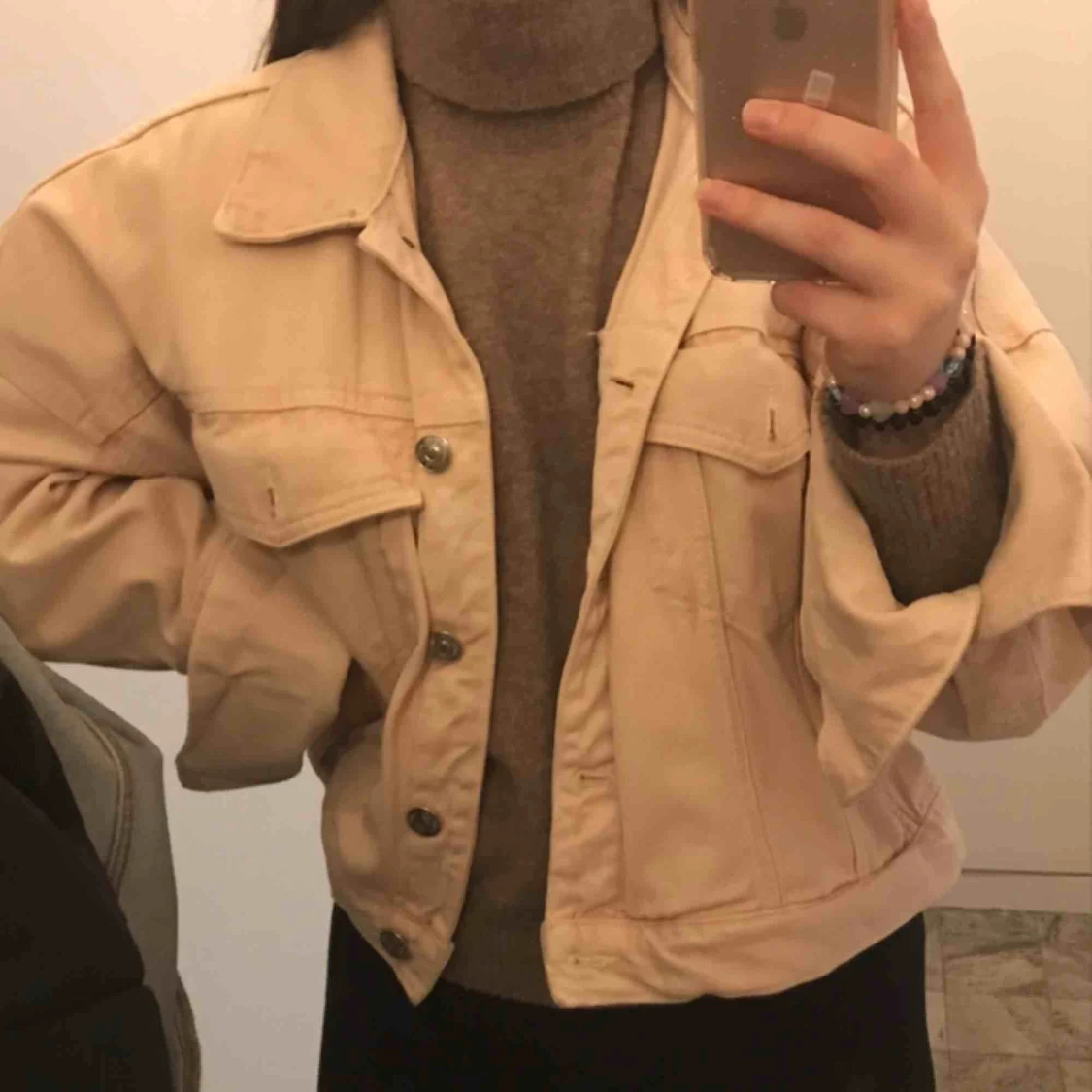 Rosa jeansjacka - 90