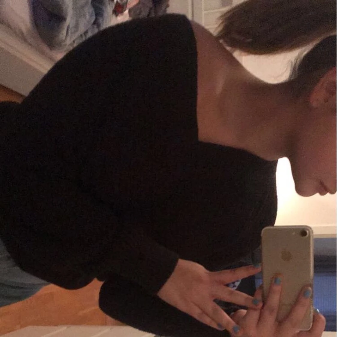 stickad V ringad tröja - 90