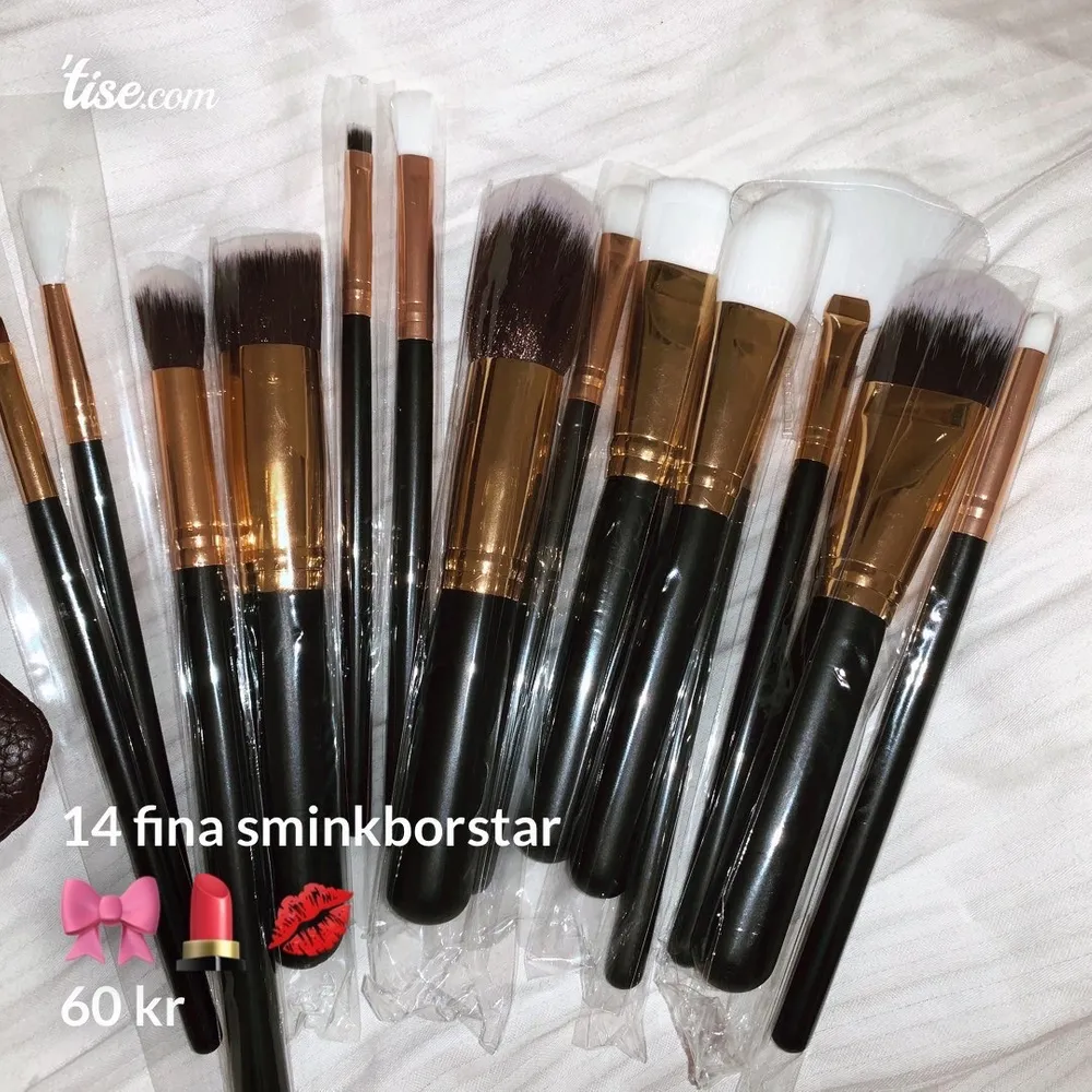 14 super fina borstar och med kommer en necessär 💄 priset kan diskuteras och köparen står för frakten . Accessoarer.