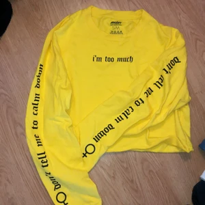 MADLADY x Lisa Anckarman - Kortare tröja från Madlady. Använd 2 gånger. Står ”im too much” på bröstet och ”dont tell me to calm down” med kvinnomärket på båda armarna.