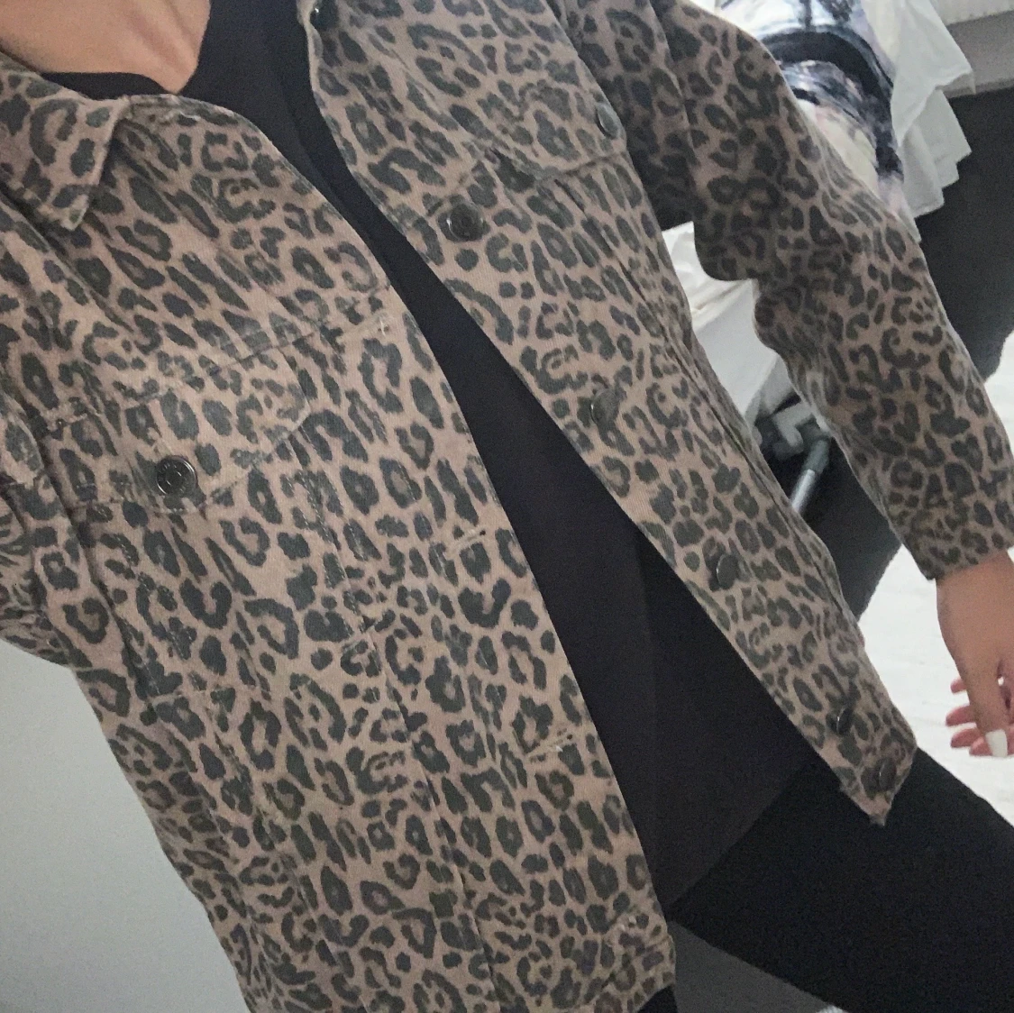 Jeans jacka i leopard - 90