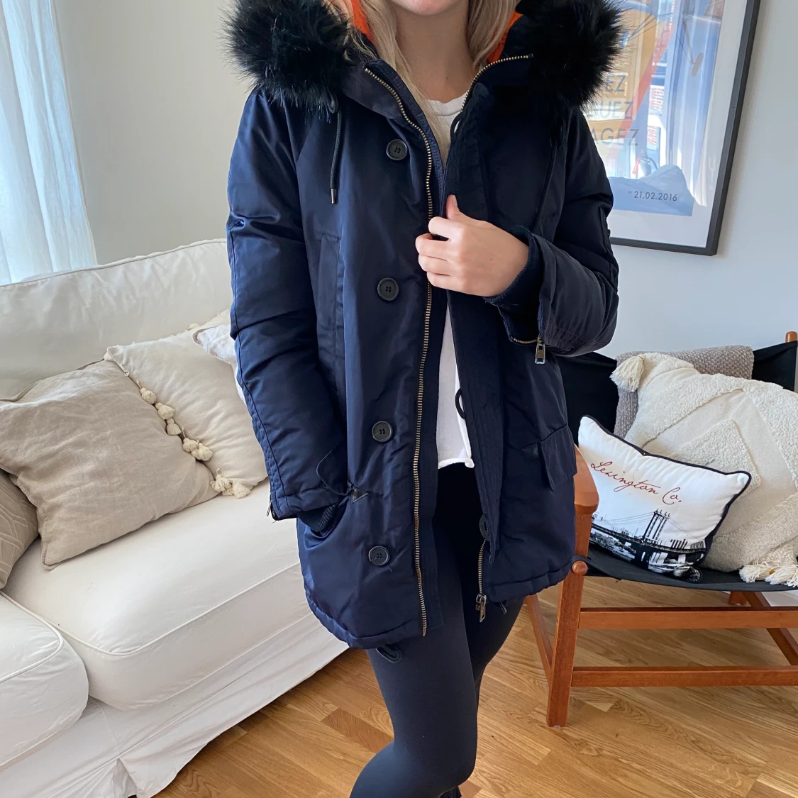 Mörkblå parkas från Zara - 90