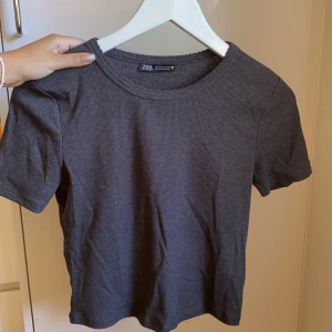 T-shirt - Säljer denna t-shirt från Zara i storlek S! Andvänd en gång, så väldigt bra skick✨ Lite detaljer på halsen, som syns på bild 2! Säljs för 60kr+22kr i frakt😊