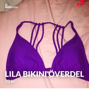 Aldrig använd söt lila bikinitopp, snöring bak som fin detalj. Storlek XS