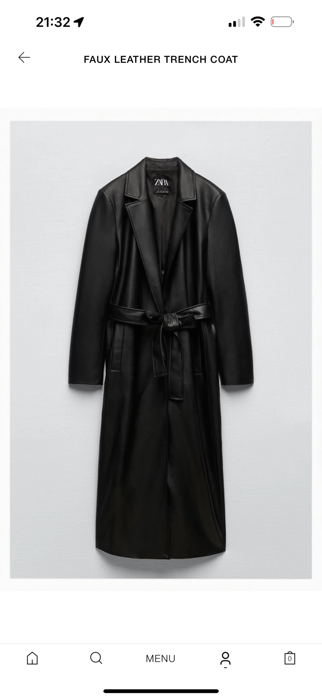 Faux Leather Trench Coat