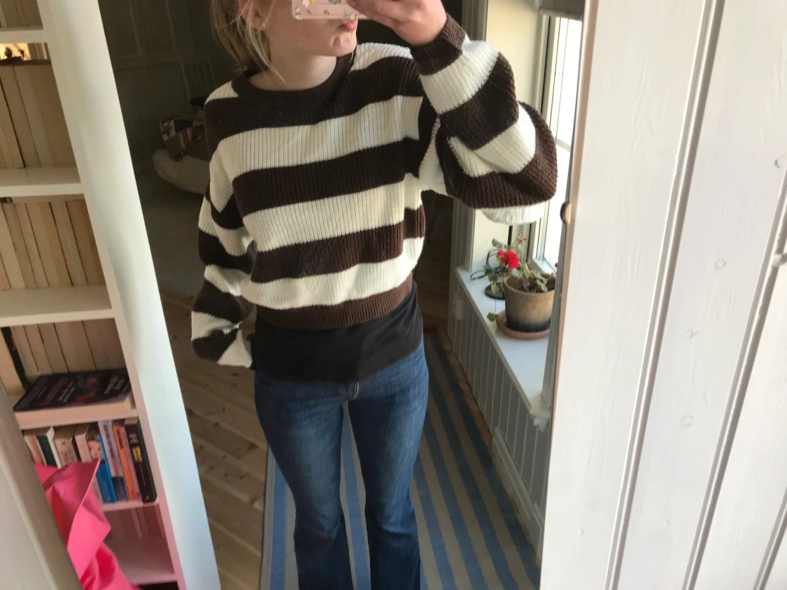 Randig stickad tröja h&m