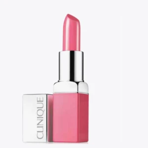 Clinique Pop, Lip Colour + Primer Rough Intens + Base - Oanvänd ljusrosa läppstift med en mjuk och glansig känsla som dubbelt verkat som primer.