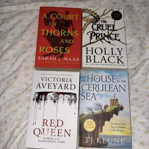 80kr/st, 200kr för alla.  A Court of Thorns and Roses-SÅLD! The Cruel Prince - Holly Black Red Queen - Victoria Aveyard The House in the Cerulean Sea - TJ Klune-SÅLD!