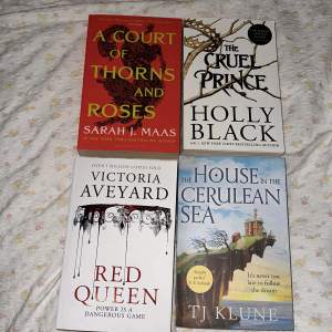 80kr/st, 200kr för alla.  A Court of Thorns and Roses-SÅLD! The Cruel Prince - Holly Black Red Queen - Victoria Aveyard The House in the Cerulean Sea - TJ Klune 