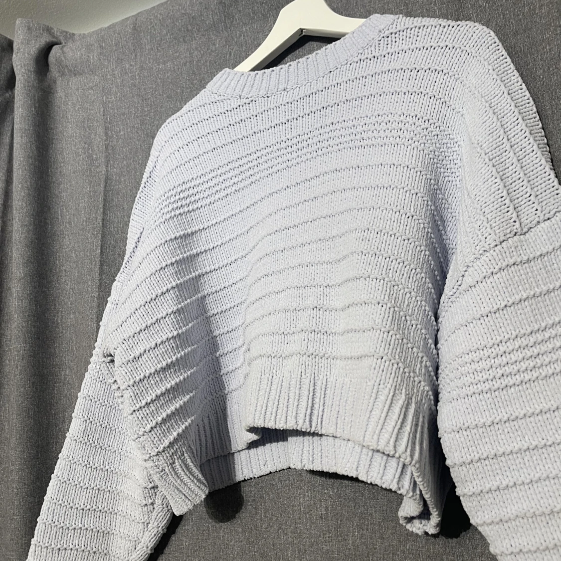 Ljusblå stickad  - 90