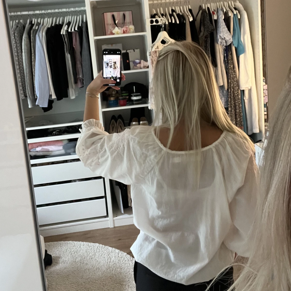 Vit kortärmad blus - 91