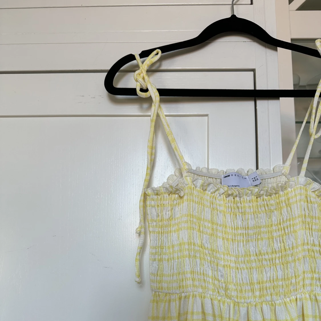 Ginghamrutig klänning i gult, ASOS design, 36 - 91